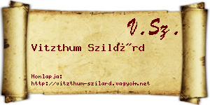 Vitzthum Szilárd névjegykártya